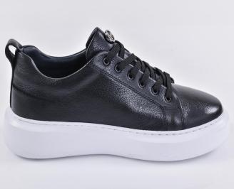 Мъжки кецове естествена кожа черни EOBUVKIBG