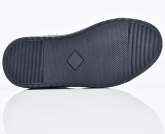 Мъжки кецове естествена кожа черни EOBUVKIBG