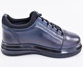 Мъжки кецове естествена кожа сини EOBUVKIBG