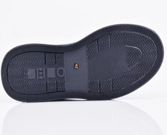 Мъжки кецове естествена кожа сини EOBUVKIBG