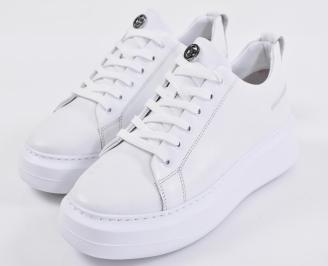 Мъжки кецове естествена кожа бели EOBUVKIBG