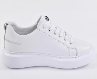 Мъжки кецове естествена кожа бели EOBUVKIBG