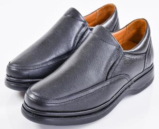 Мъжки ежедневни обувки естествена кожа черни EOBUVKIBG