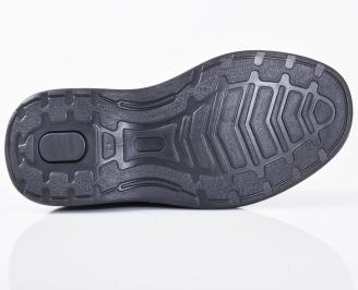 Мъжки ежедневни обувки естествена кожа черни EOBUVKIBG