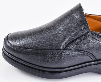 Мъжки ежедневни обувки естествена кожа черни EOBUVKIBG