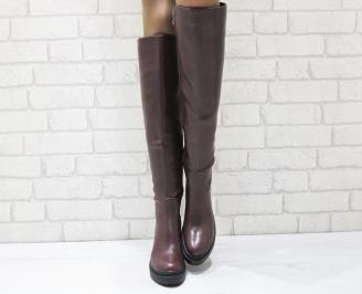 Дамски  ботуши  на платформа бордо