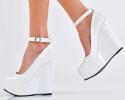 Дамски обувки на платформа бели EOBUVKIBG